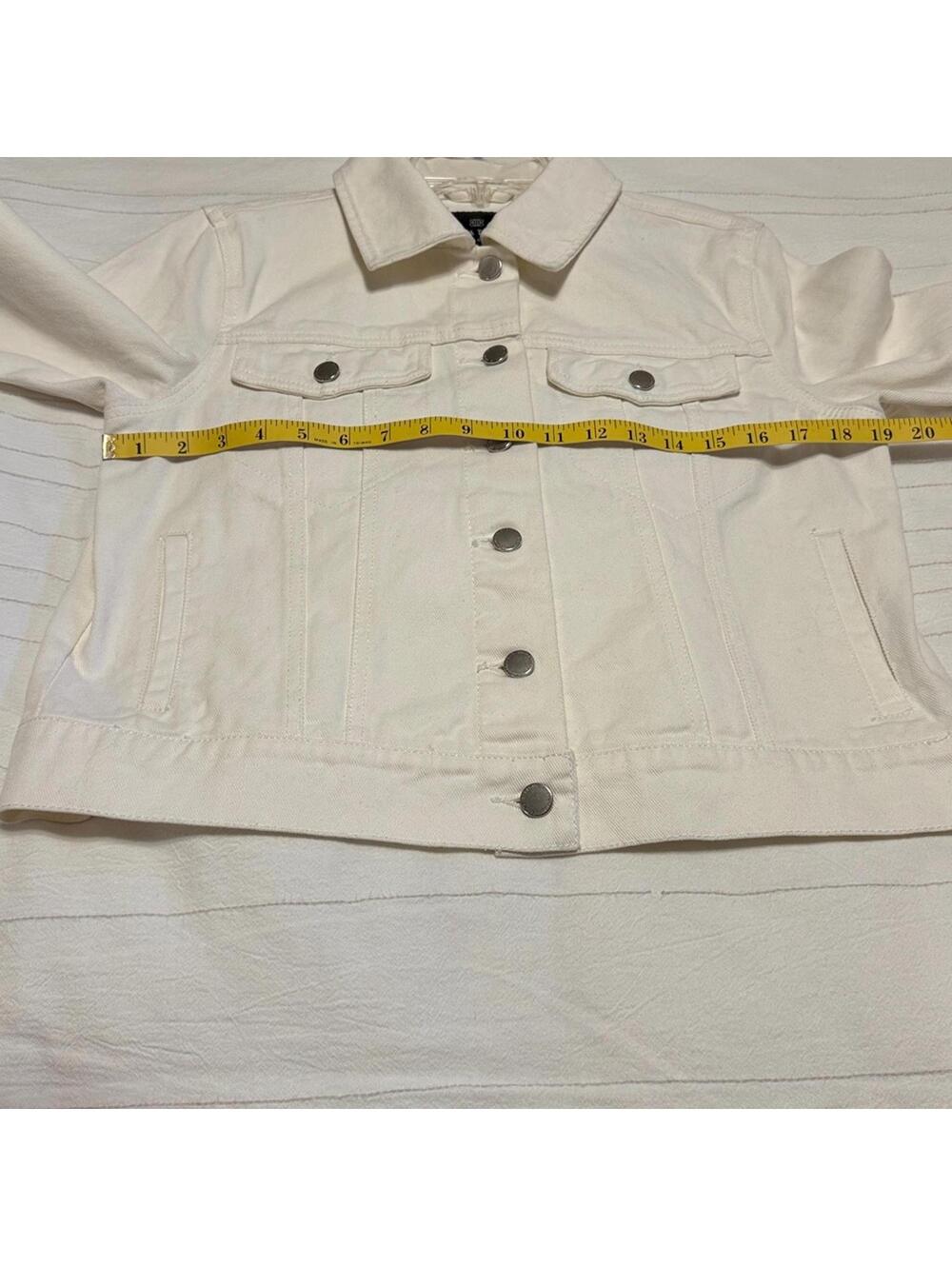 Bagatelle Collection White Denim Jean‎ Jacket Button Front Women's Medium - Picture 4 of 7